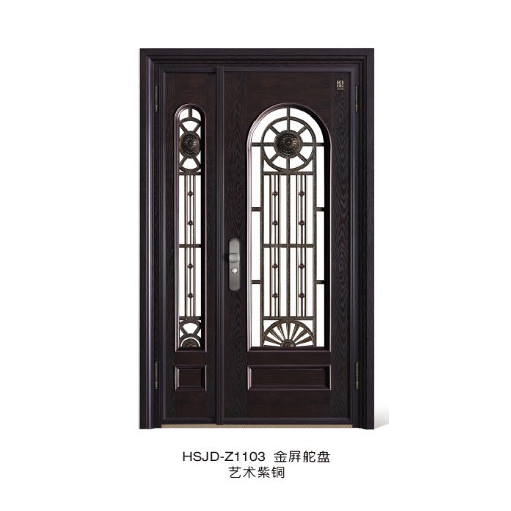 玻璃装甲门HSJD-Z1103金屏舵盘