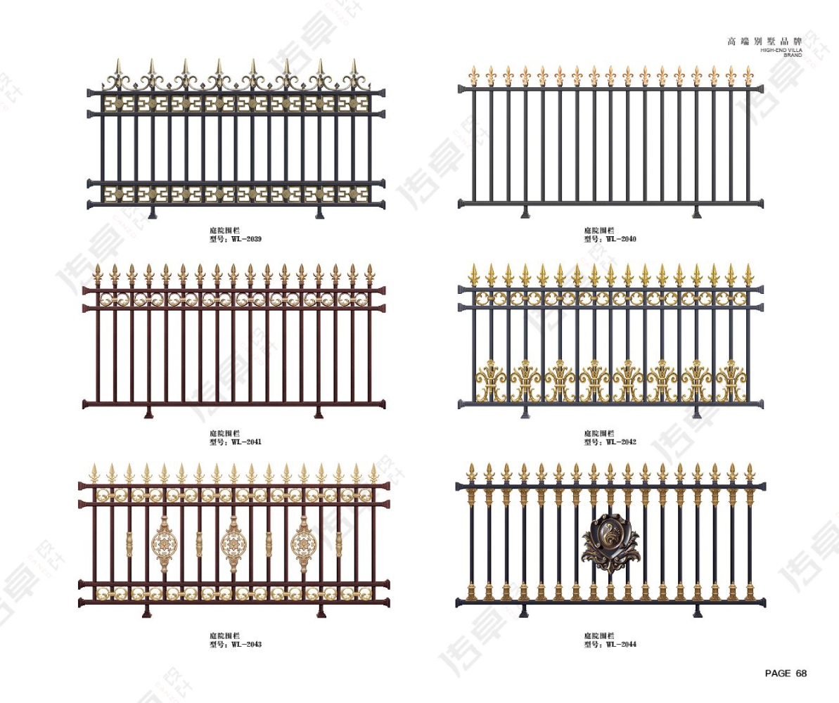 铝艺精铸庭院门系列庭院围栏WL-2039～庭院围栏WL-2044